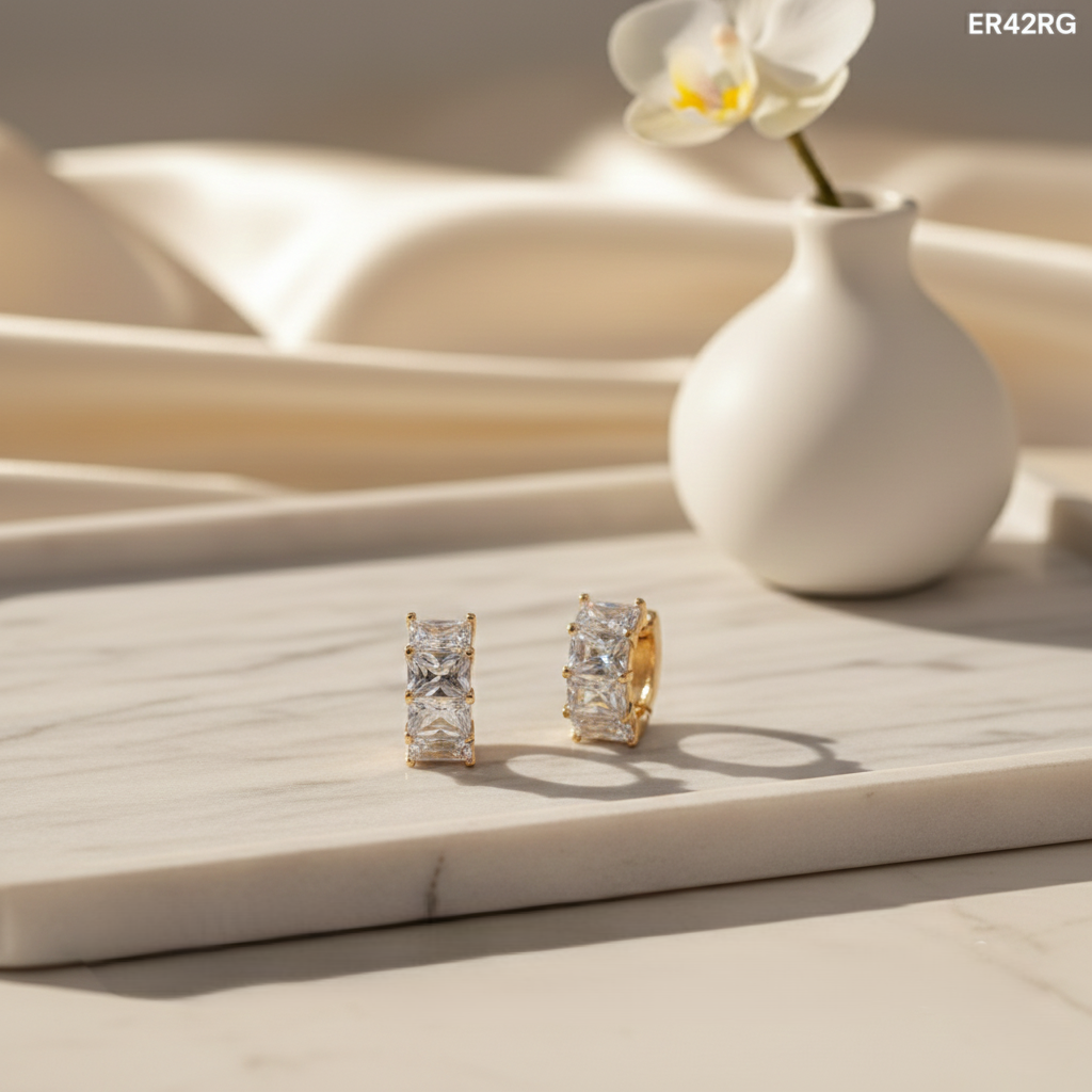 Horizon Spark Earrings - Rose Gold